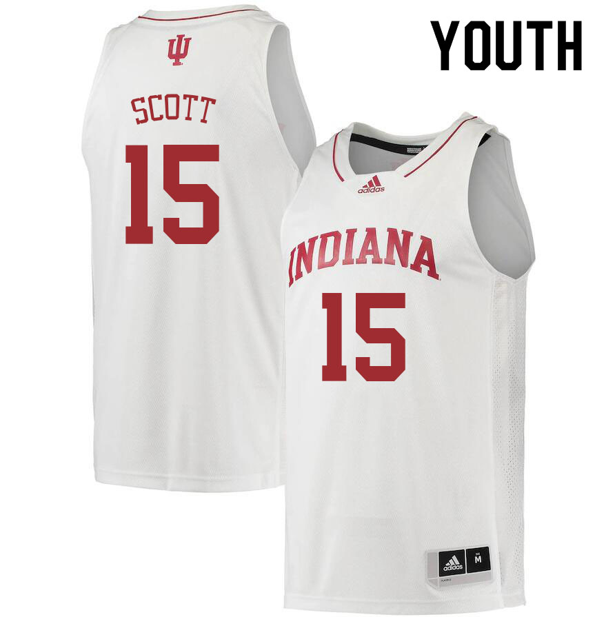 Youth #15 Sebastien Scott Indiana Hoosiers College Basketball Jerseys Sale-White